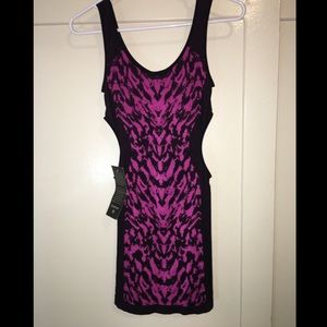 Bebe Side Cut Out Leopard Dress- size Medium